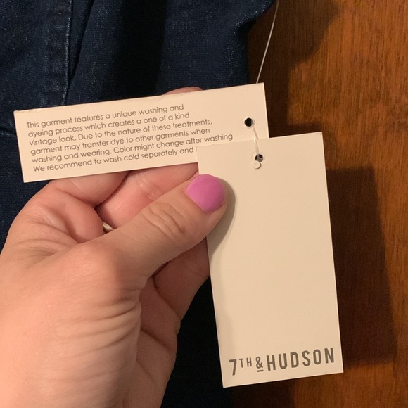 Brand new 7th & Hudson dark denim mini dress with zipper back 😍😍😍 - Picture 4 of 10